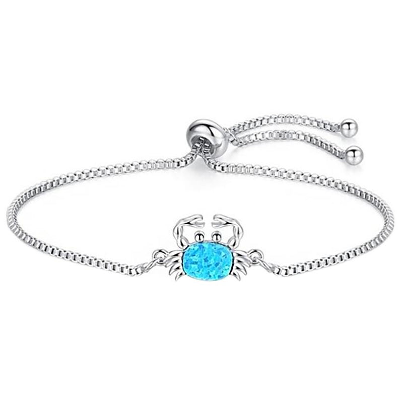 Blue Opal Adjustable Bolo Charm Bracelets Jewelry Sea Crab - DailySale
