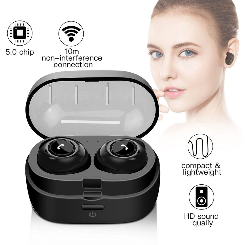 Bluetooth 5.0 Mini Earbuds Headset Wireless Earphones Headphones - DailySale