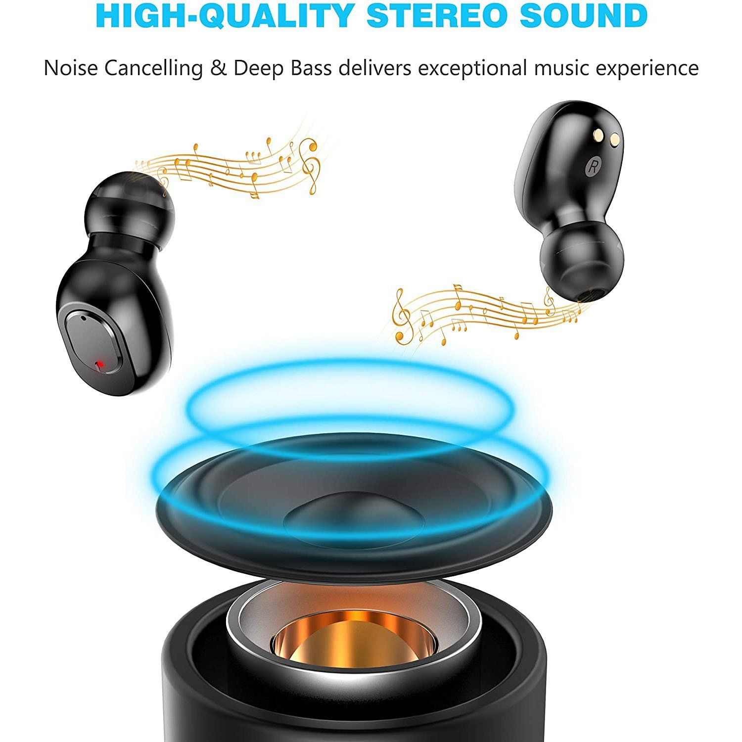 Bluetooth 5.0 Wireless Earbuds with 2000mAh Charging Case Stereo Headphones Headphones & Audio - DailySale