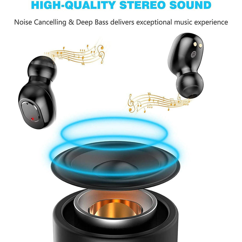 Bluetooth 5.0 Wireless Earbuds with 2000mAh Charging Case Stereo Headphones Headphones & Audio - DailySale