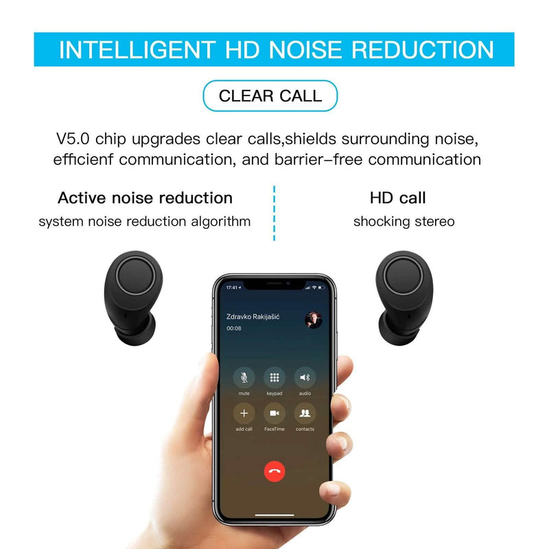 Bluetooth 5.0 Wireless Headset Deep Bass Stereo Earbuds LCD Power Display Headphones - DailySale