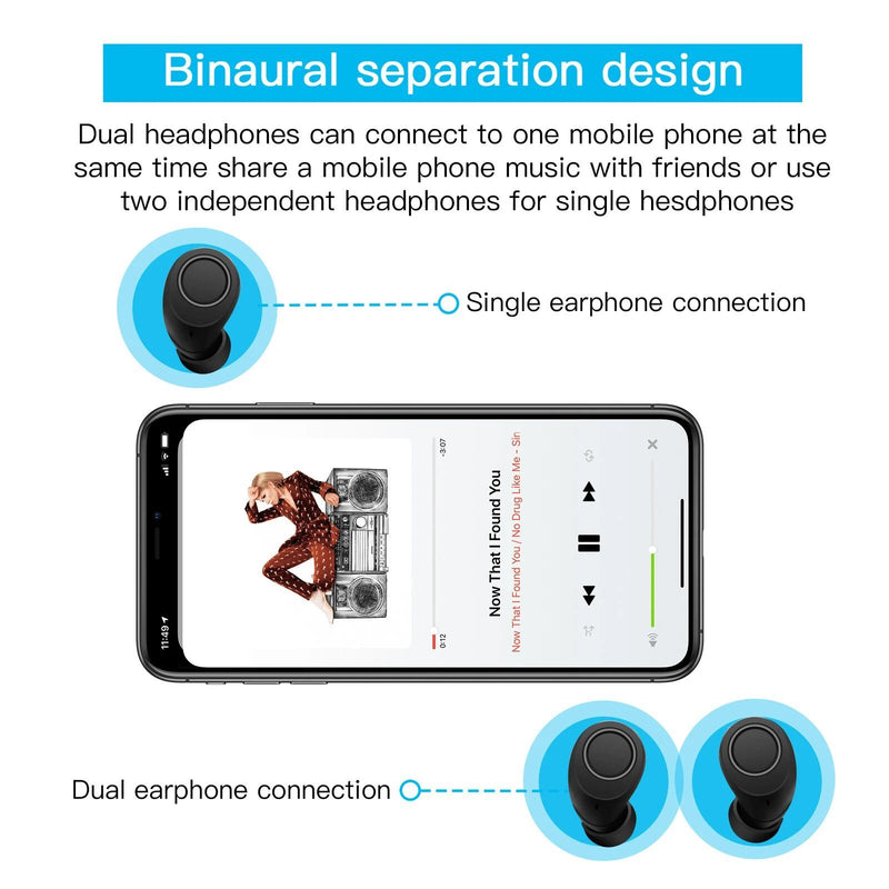 Bluetooth 5.0 Wireless Headset Deep Bass Stereo Earbuds LCD Power Display Headphones - DailySale