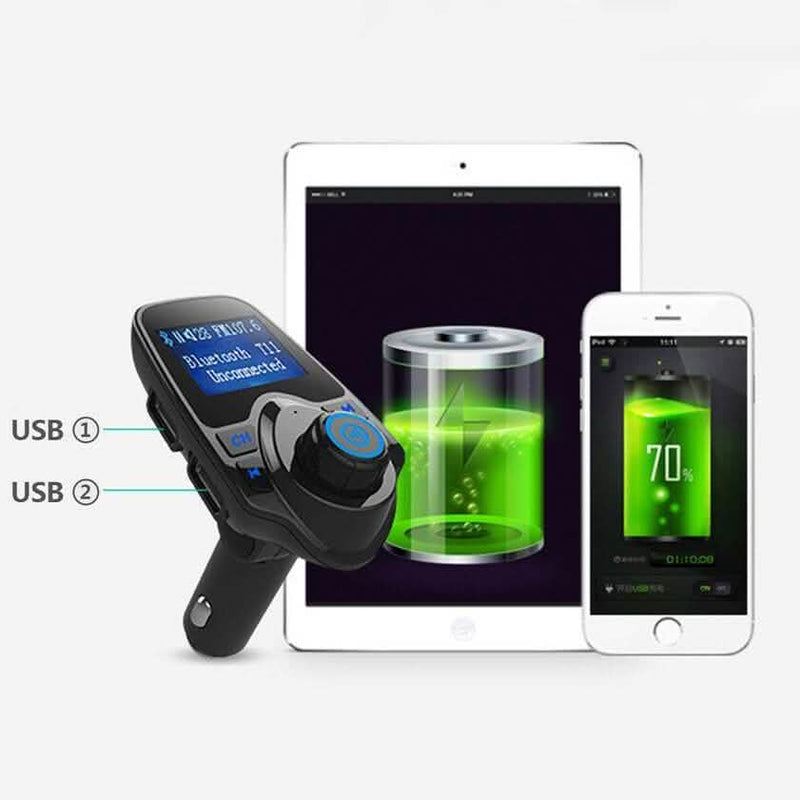 Bluetooth Handsfree In Car Kit FM Transmitter MP3 Player 2 USB Charger Automotive - DailySale