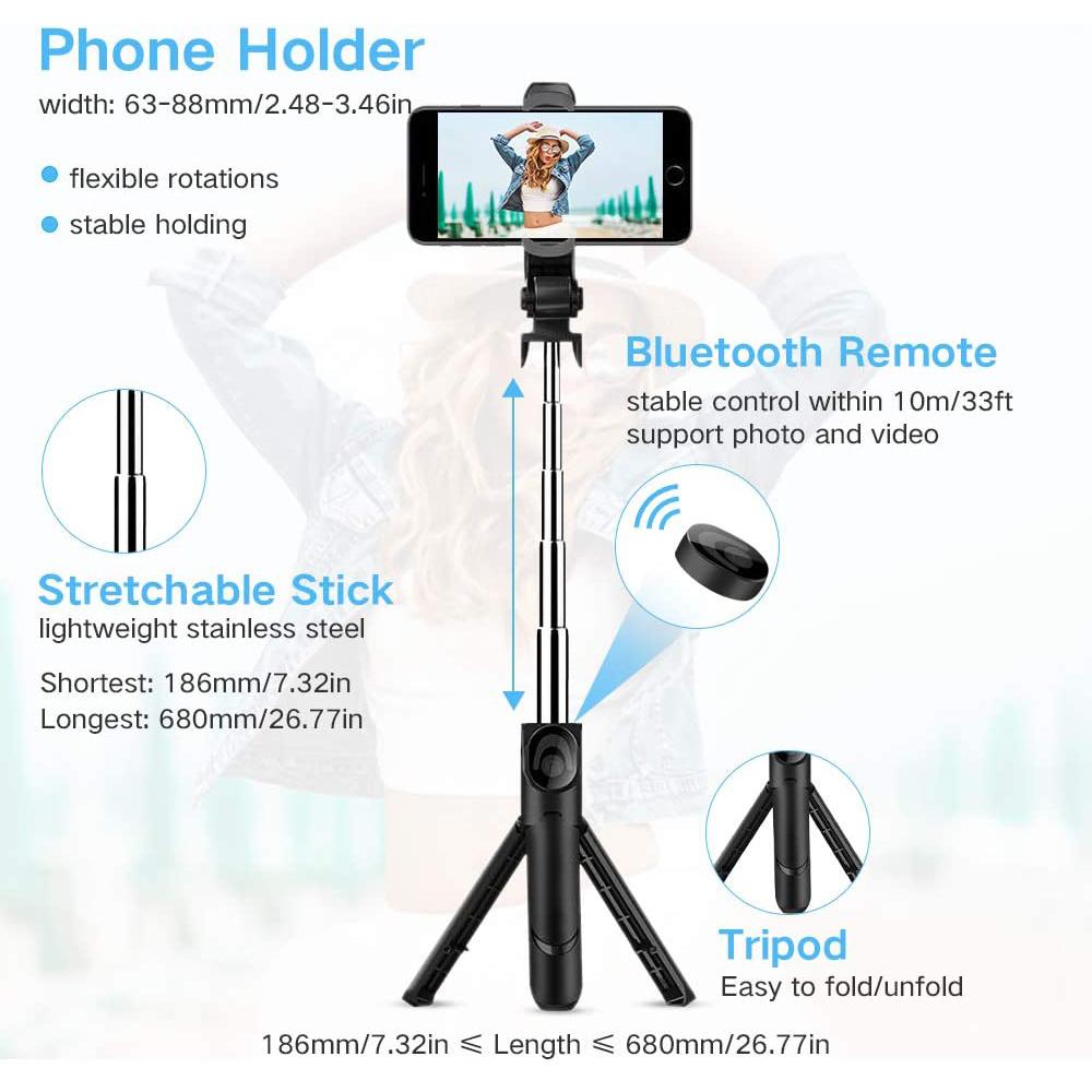 Bluetooth Selfie Stick Tripod Mobile Accessories - DailySale