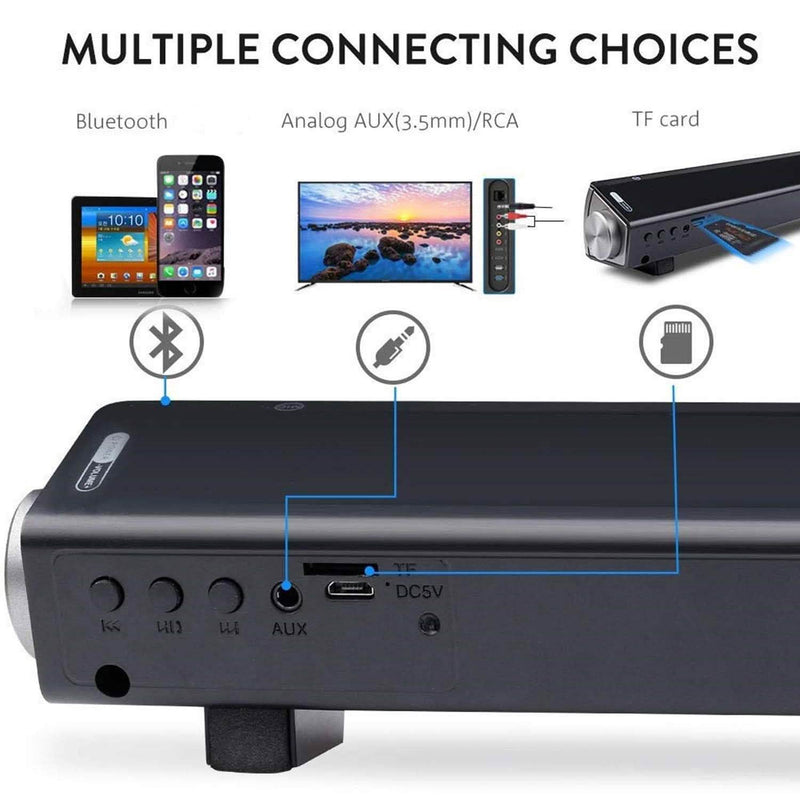 Bluetooth Sound Bar Wired and Wireless Mini Home Theater Audio Headphones & Speakers - DailySale
