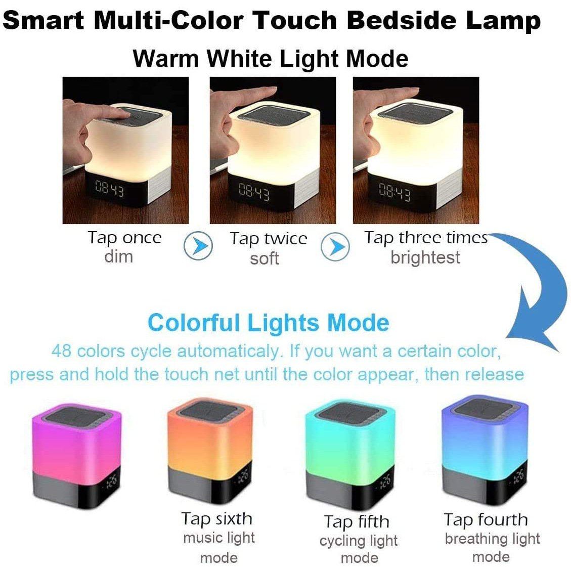 Bluetooth Speaker Touch Sensor Bedside Lamp Speakers - DailySale