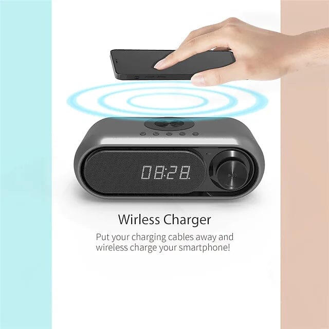 Bluetooth Speaker Wireless Charger with Alarm Clock Speakers - DailySale