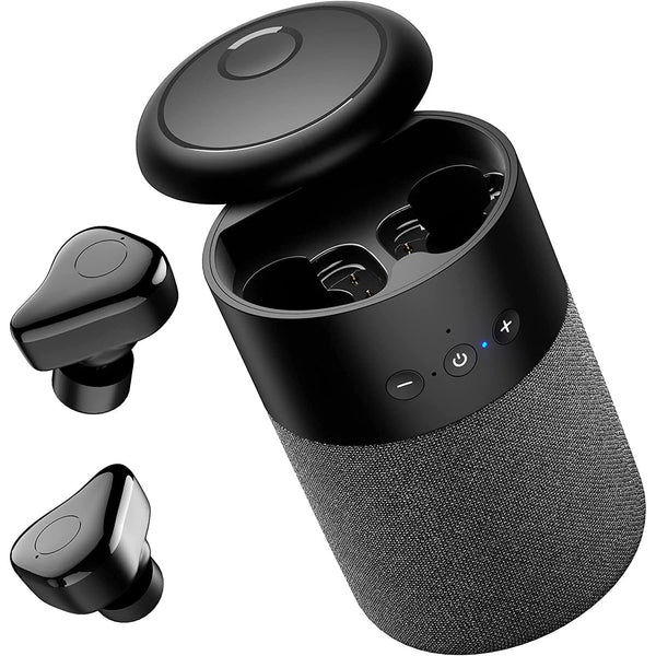 Bluetooth Speakers and Wireless Earbuds Combo Speakers Black - DailySale