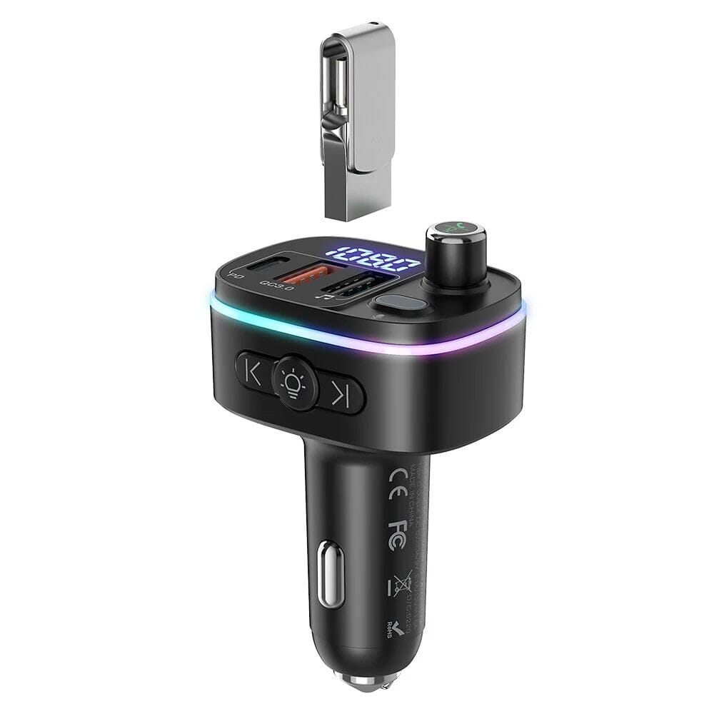 Bluetooth V5.0 FM Transmitter USB Car Charger Automotive - DailySale