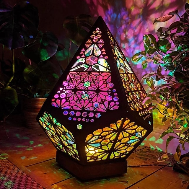 Bohemian Diamond Pole Star Projector Night Light Indoor Lighting - DailySale