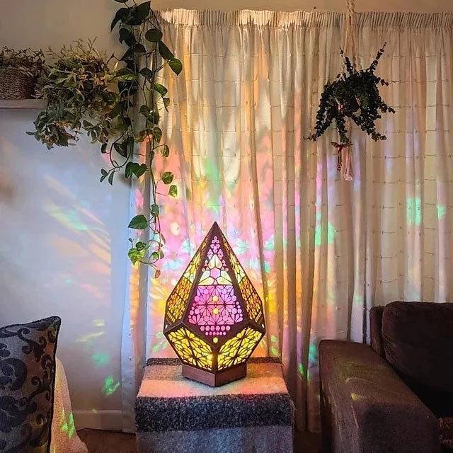 Bohemian Diamond Pole Star Projector Night Light Indoor Lighting - DailySale