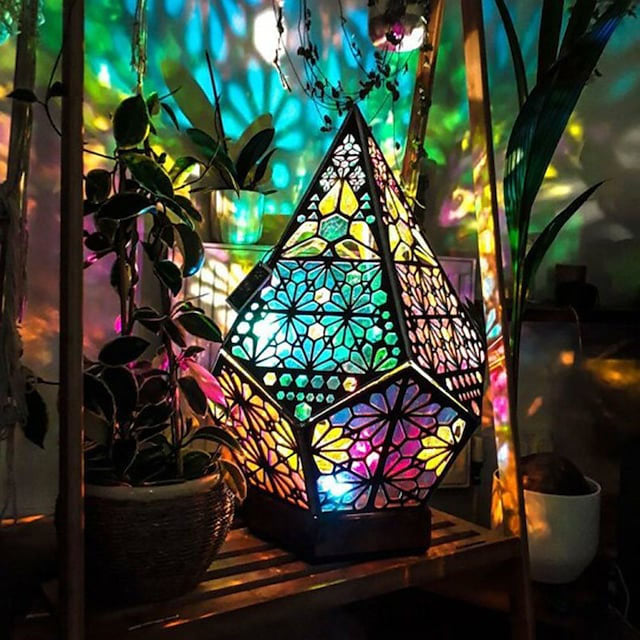 Bohemian Diamond Pole Star Projector Night Light Indoor Lighting - DailySale