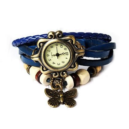 Boho Chic Vintage Inspired Handmade Butterfly Watch - Assorted Colors Women's Apparel Blue - DailySale