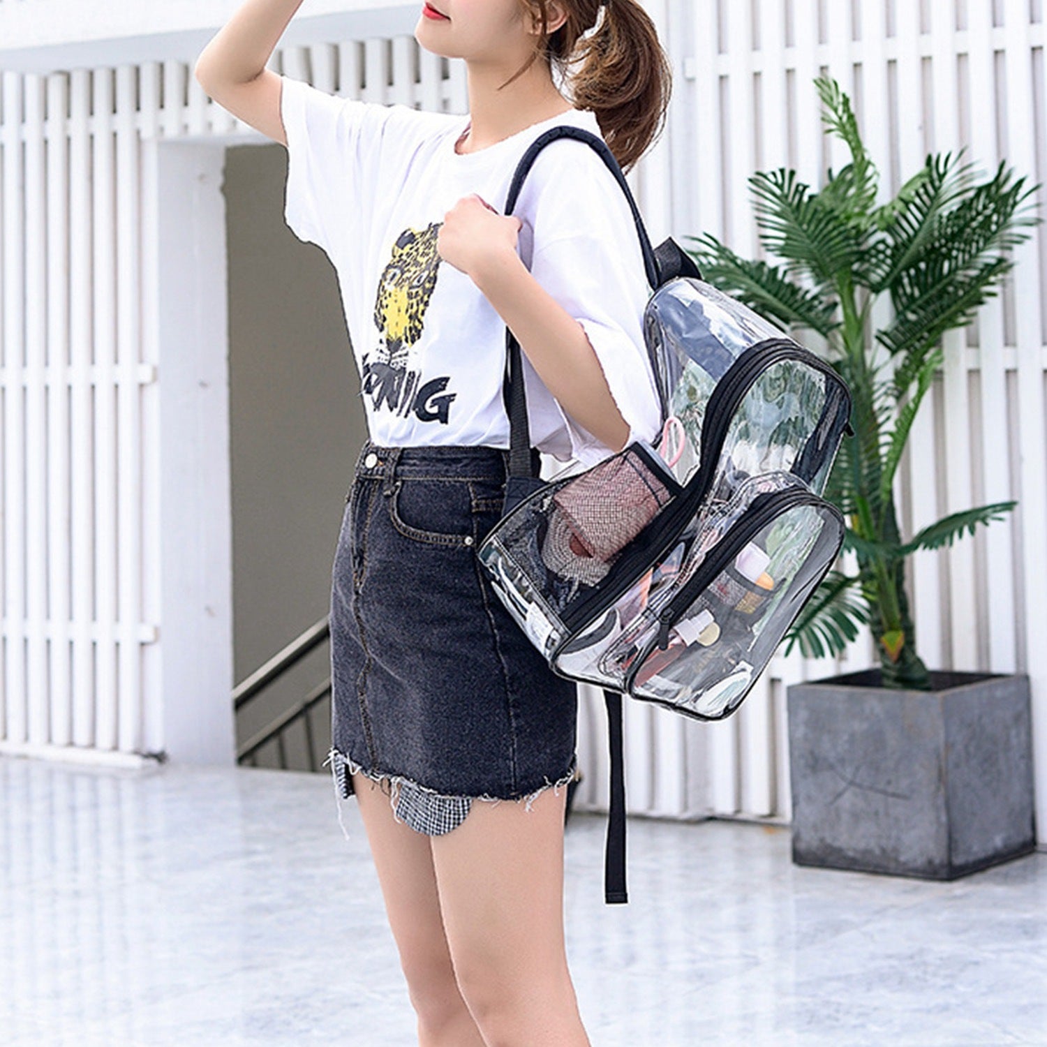 Book Bag Waterproof PVC Clear Backpack 5.3Gal with Reinforced Strap Bags & Travel - DailySale