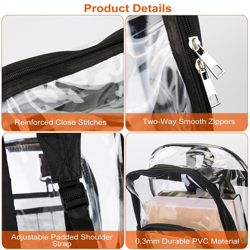 Book Bag Waterproof PVC Clear Backpack 5.3Gal with Reinforced Strap Bags & Travel - DailySale