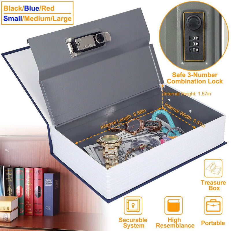 Book Safe with 3-Digit Combination Lock Storage Box Closet & Storage - DailySale