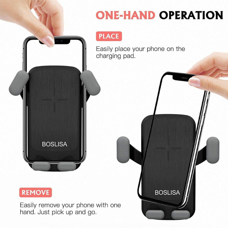 Boslisa Qi Gravity Wireless Car Charger Mount Phones & Accessories - DailySale