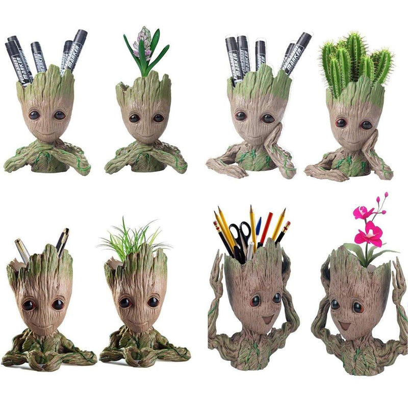 Boxod Treeman Baby Groot Succulent Flower Pot with Hole Pen Holder