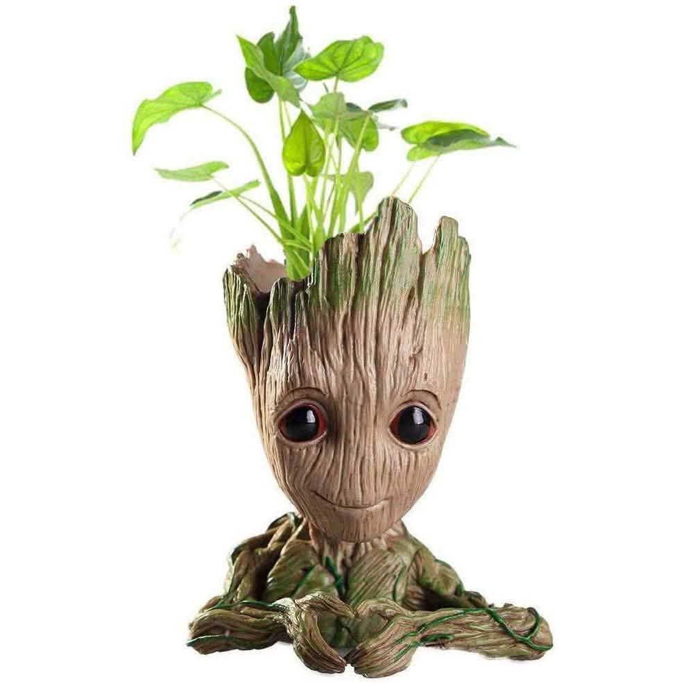 groot succulent Boxod Treeman Baby Groot Succulent Flower Pot with Hole Pen Holder Hand Heart