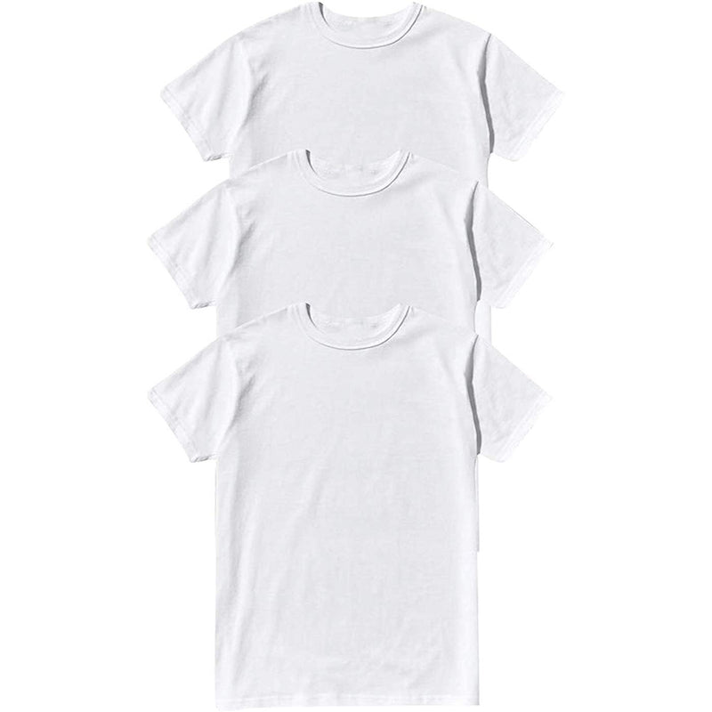 Boy's Classic White Undershirt T-Shirt Cotton Blend Men's Clothing 3-Pack XS - DailySale