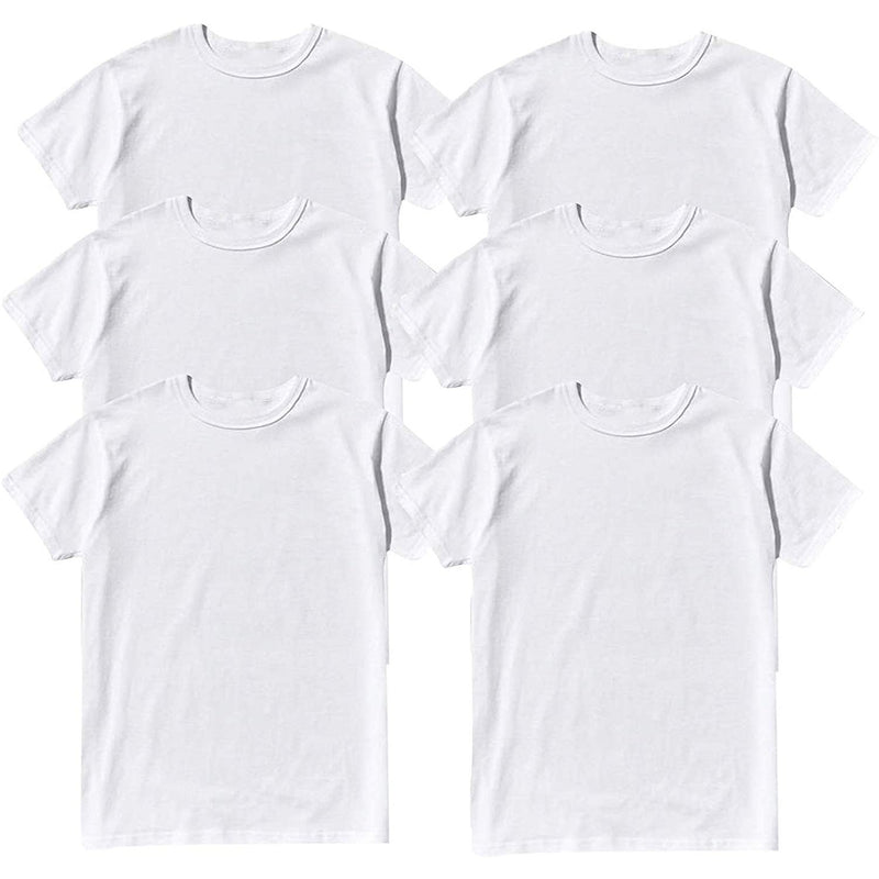 Boy's Classic White Undershirt T-Shirt Cotton Blend Men's Clothing 6-Pack XS - DailySale