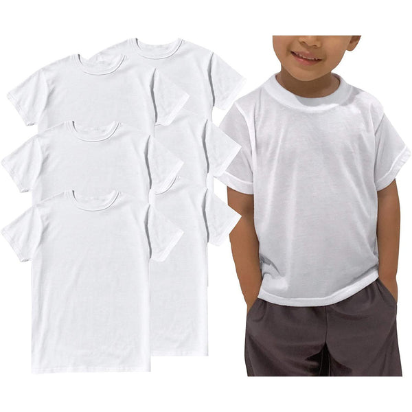 Boy's Classic White Undershirt T-Shirt Cotton Blend Men's Clothing - DailySale