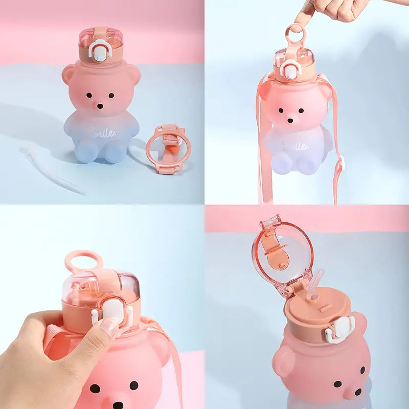 BPA-free Kawaii Bear Straw Water Bottle Kitchen Tools & Gadgets - DailySale