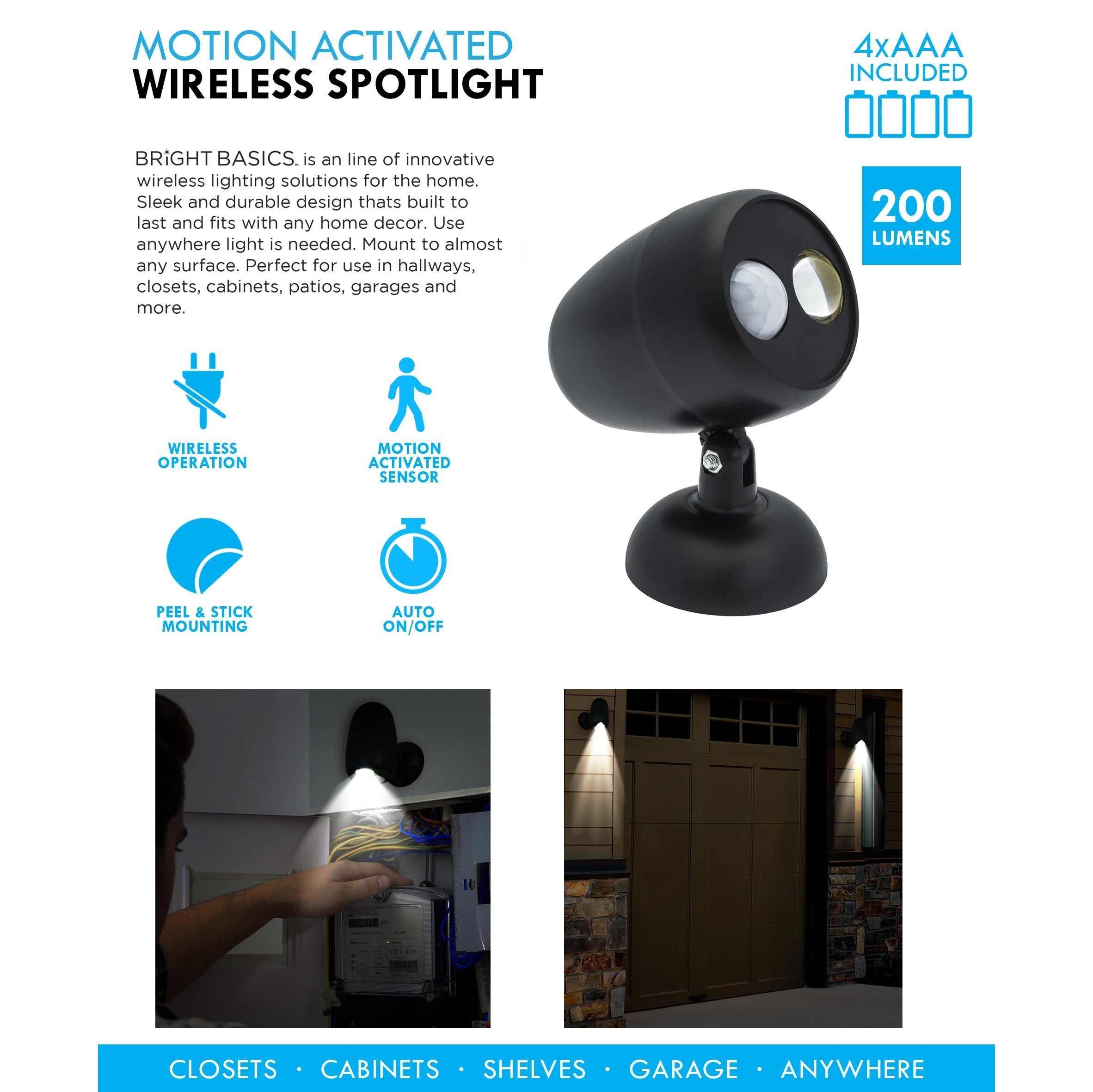 Bright Basics Motion Activated Wireless Spotlight