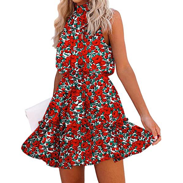 BTFBM Women Floral Casual Dresses Women's Clothing Floral Red S - DailySale