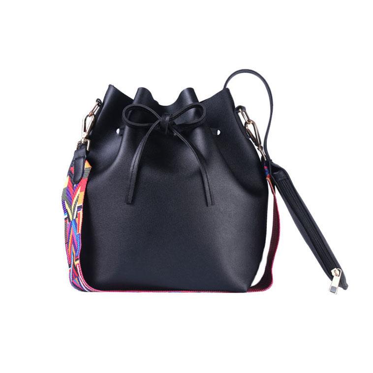 Bucket Bag with Boho Strap Bags & Travel Black - DailySale