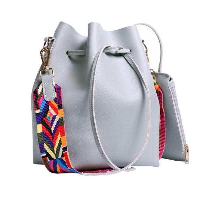 Bucket Bag with Boho Strap Bags & Travel Gray - DailySale