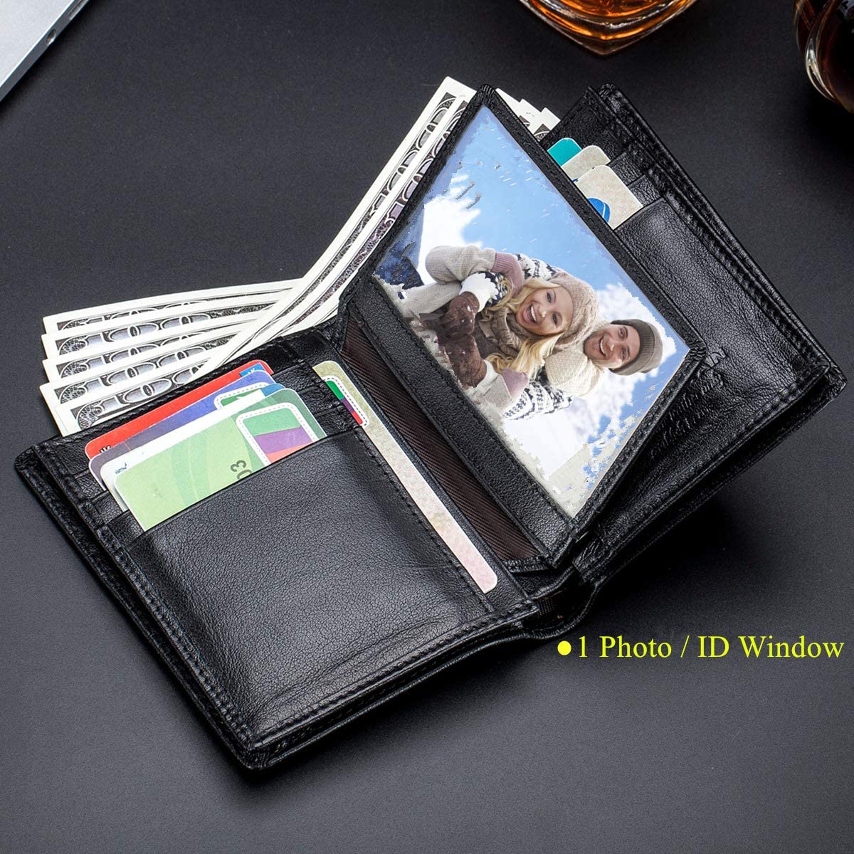 Bullcaptain Large Capacity Genuine Leather Bifold Wallet/Credit Card Holder Bags & Travel - DailySale