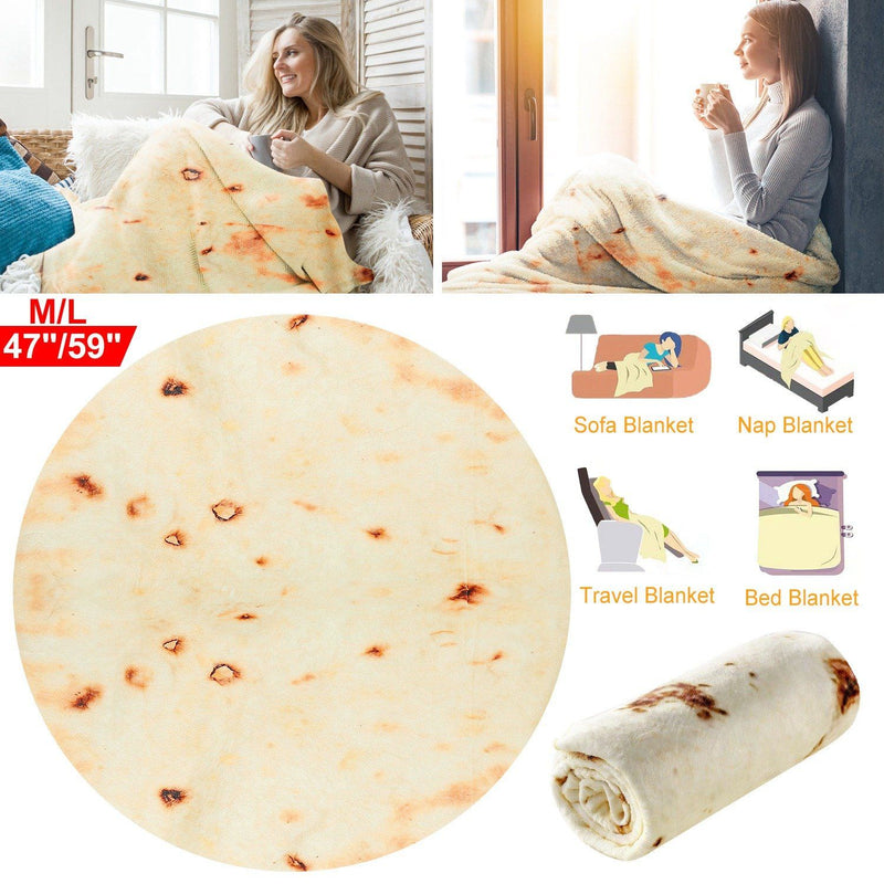Burrito Tortilla Throw Blanket Bedding - DailySale