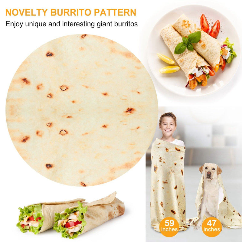 Burrito Tortilla Throw Blanket Bedding - DailySale