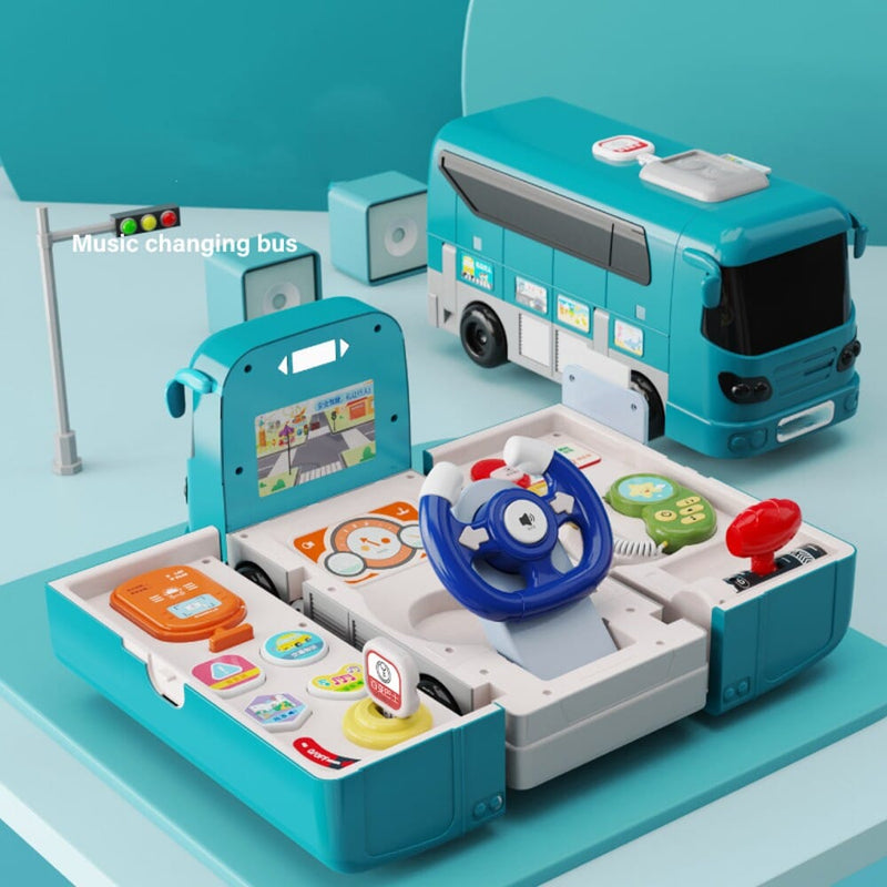 Bus Car Toy, Kids Play Vehicle with Sound and Light, Simulation Steering Wheel Toys & Games - DailySale