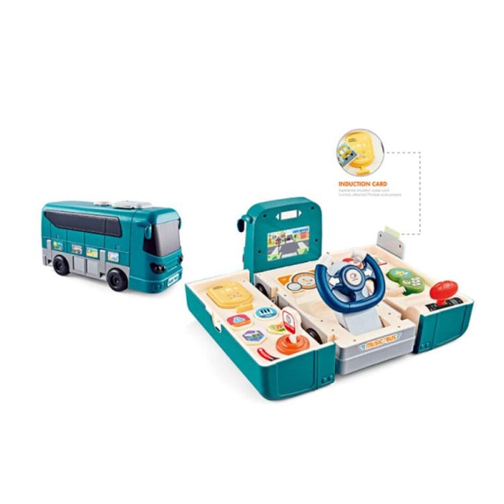 Bus Car Toy, Kids Play Vehicle with Sound and Light, Simulation Steering Wheel Toys & Games - DailySale