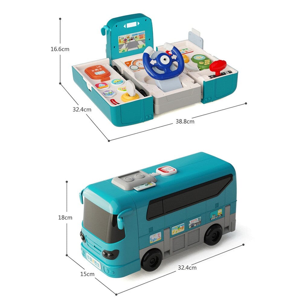 Bus Car Toy, Kids Play Vehicle with Sound and Light, Simulation Steering Wheel Toys & Games - DailySale