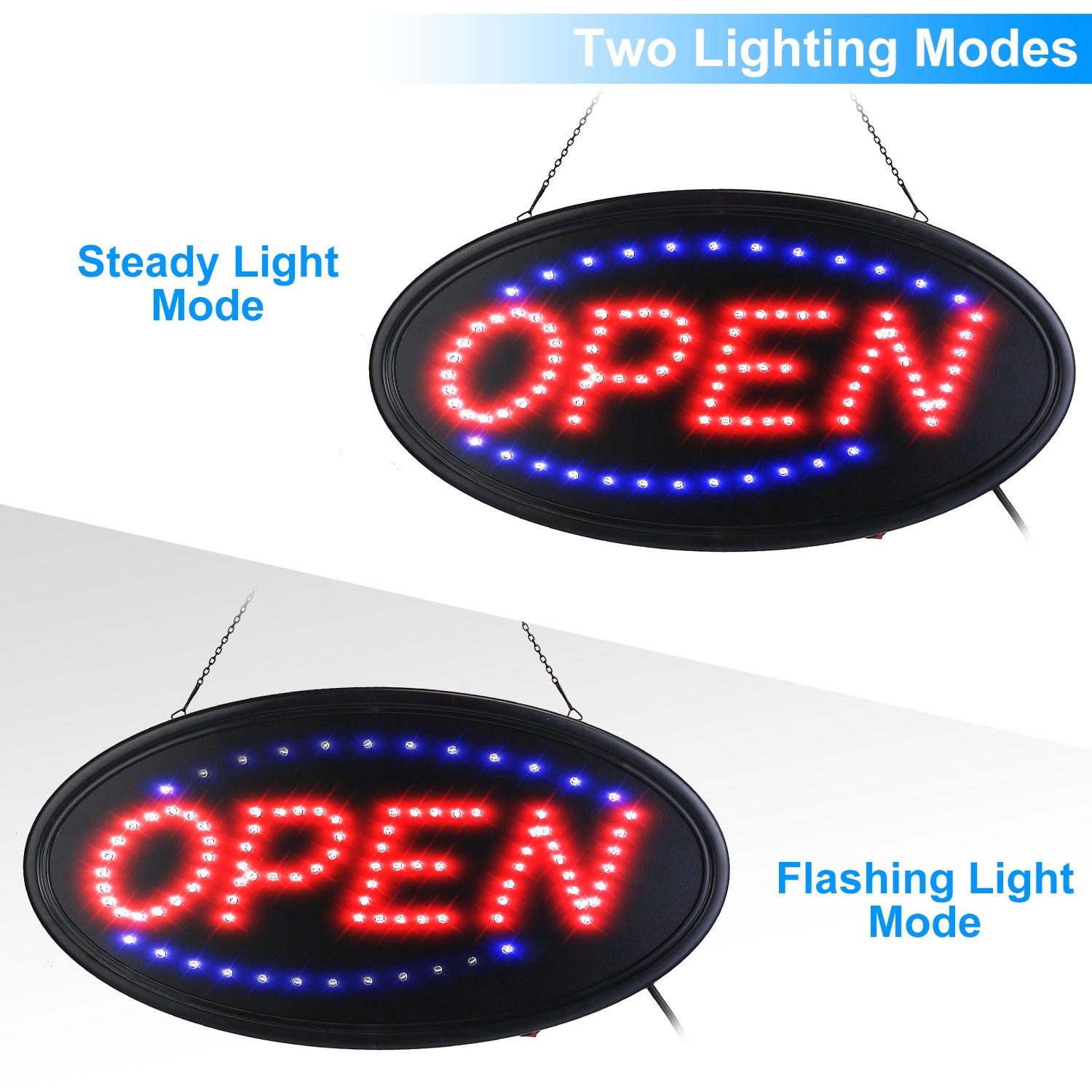 Business Neon Open Sign Advertisement Board with Steady Flashing Modes Everything Else - DailySale