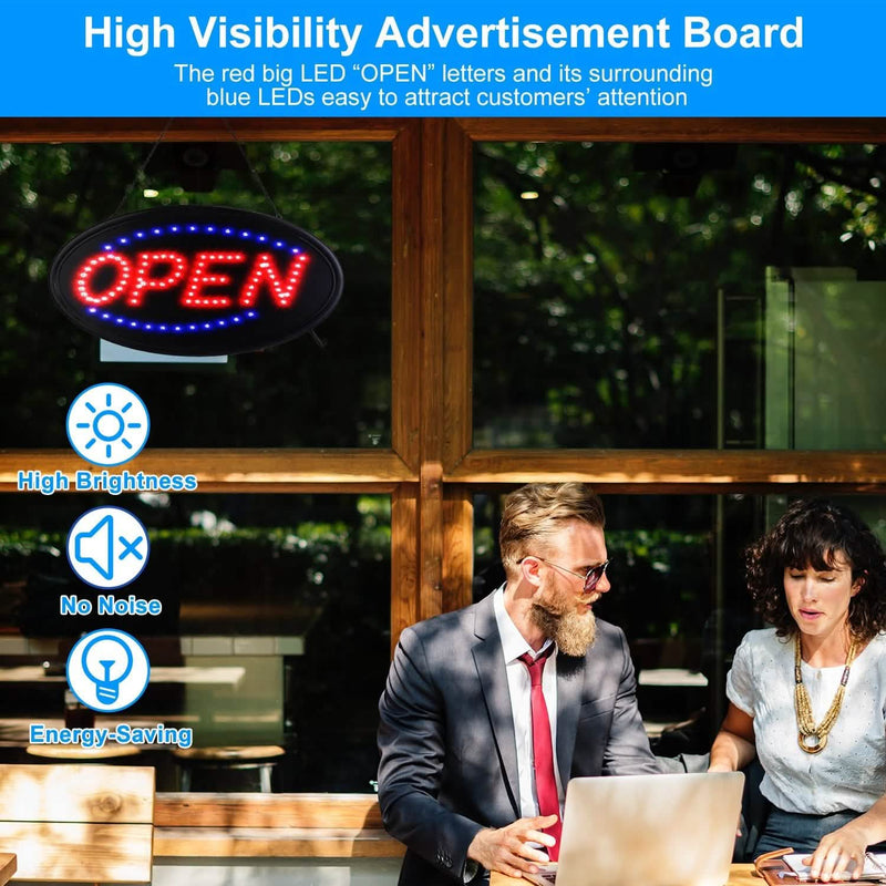 Business Neon Open Sign Advertisement Board with Steady Flashing Modes Everything Else - DailySale
