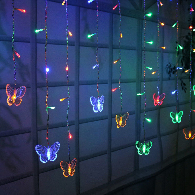 Butterfly Curtain String Lights USB Powered with 8 Modes 96 LED Remote Control String & Fairy Lights - DailySale