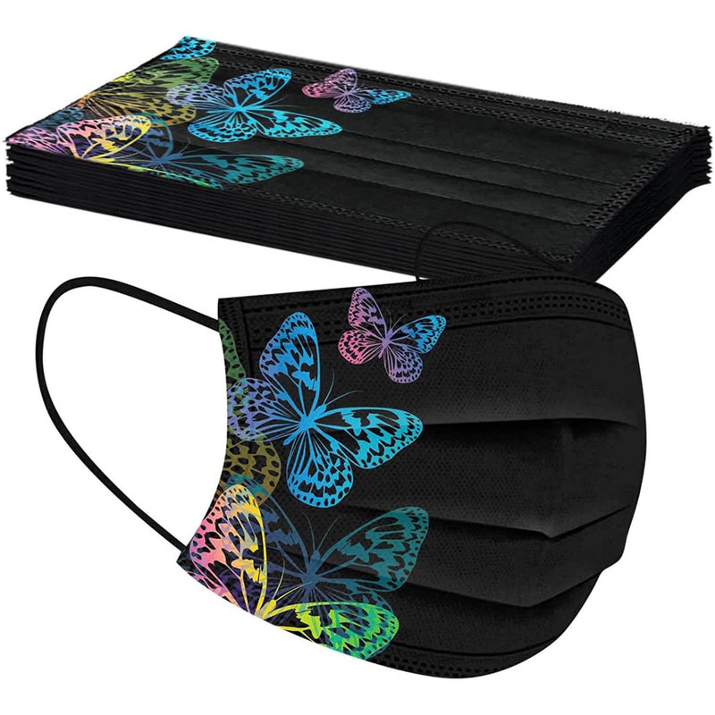 Butterfly Printed Paper Mask Face Masks & PPE - DailySale