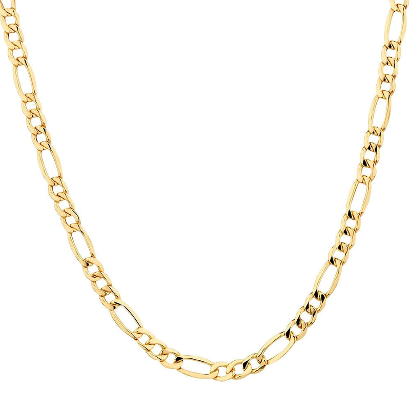 Solid 10K Gold Diamond Cut Italian Crafted Figaro Chain - Assorted Sizes - DailySale, Inc