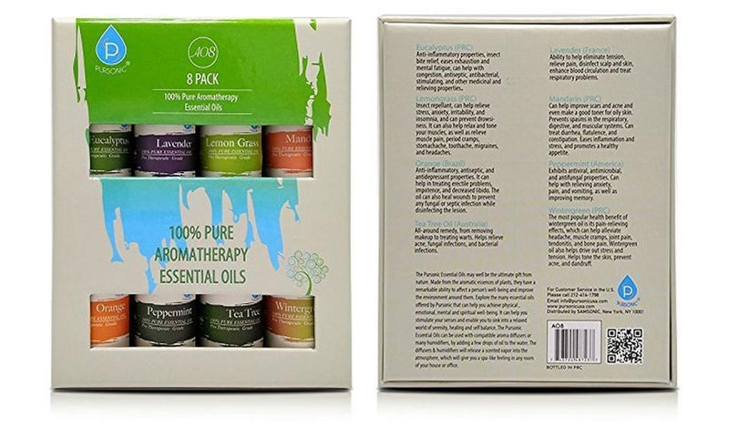 8-Pack: Pursonic 100% Pure Aromatherapy Essential Oils Set - DailySale, Inc