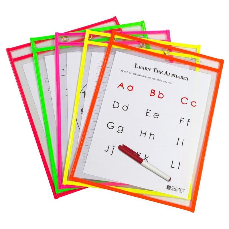 25-Pack: Reusable Dry Erase Pockets - Assorted Colors - DailySale, Inc