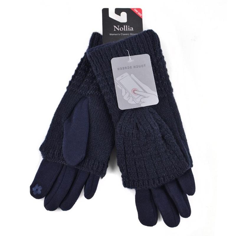 Cable Knit Women's Winter Cute Gloves Women's Apparel Navy - DailySale