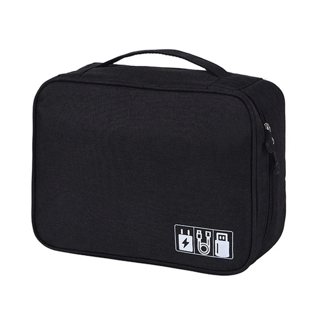 Cable Storage Bag Waterproof Digital Electronic Organizer Bags & Travel Black - DailySale