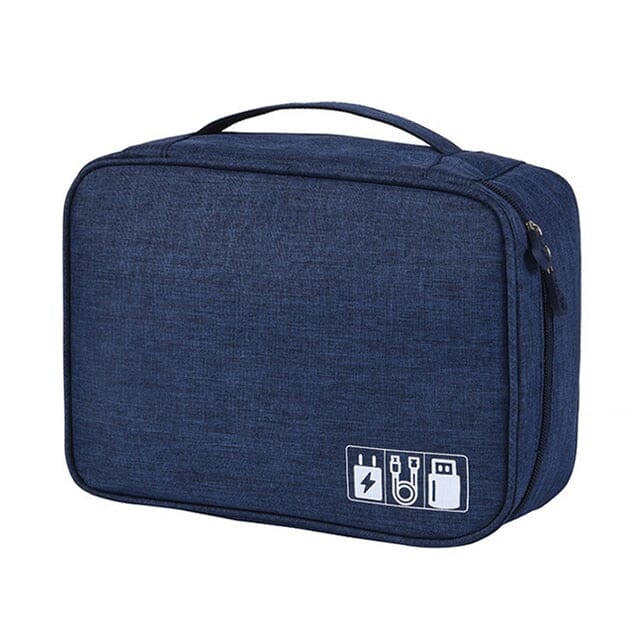 Cable Storage Bag Waterproof Digital Electronic Organizer Bags & Travel Navy - DailySale