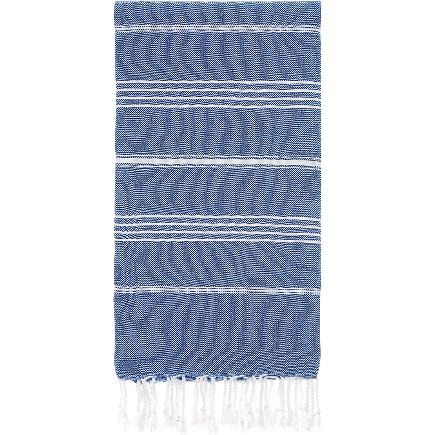 Cacala Pure Series Lightweight 100% Turkish Cotton Super Soft Peshtemal Luxury Bath Towel Bath Blue - DailySale