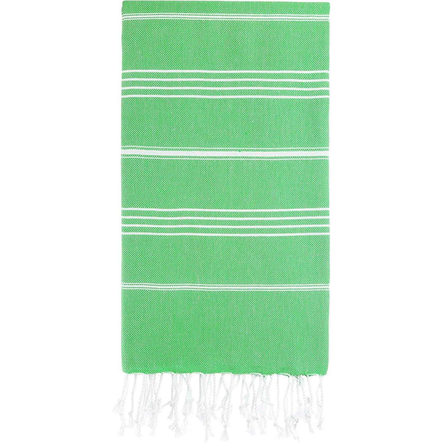 Cacala Pure Series Lightweight 100% Turkish Cotton Super Soft Peshtemal Luxury Bath Towel Bath Green - DailySale