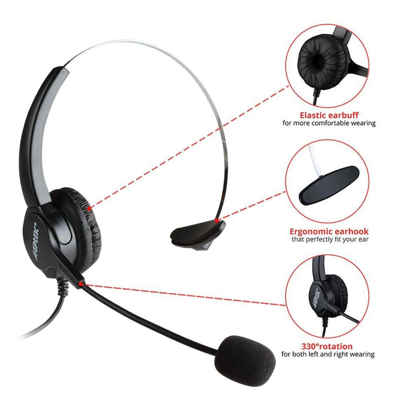 Call Center Dialpad Corded Headset Office Telephone with Corded Headset Headphones & Audio - DailySale